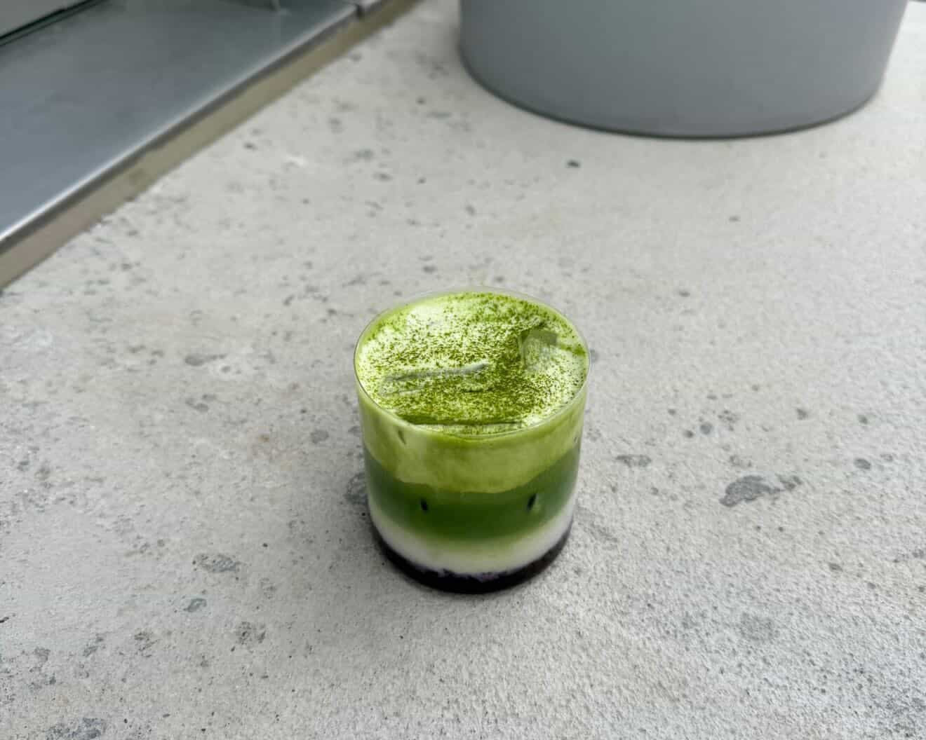 Iced Matcha with Cherry & Coconut Cold Foam