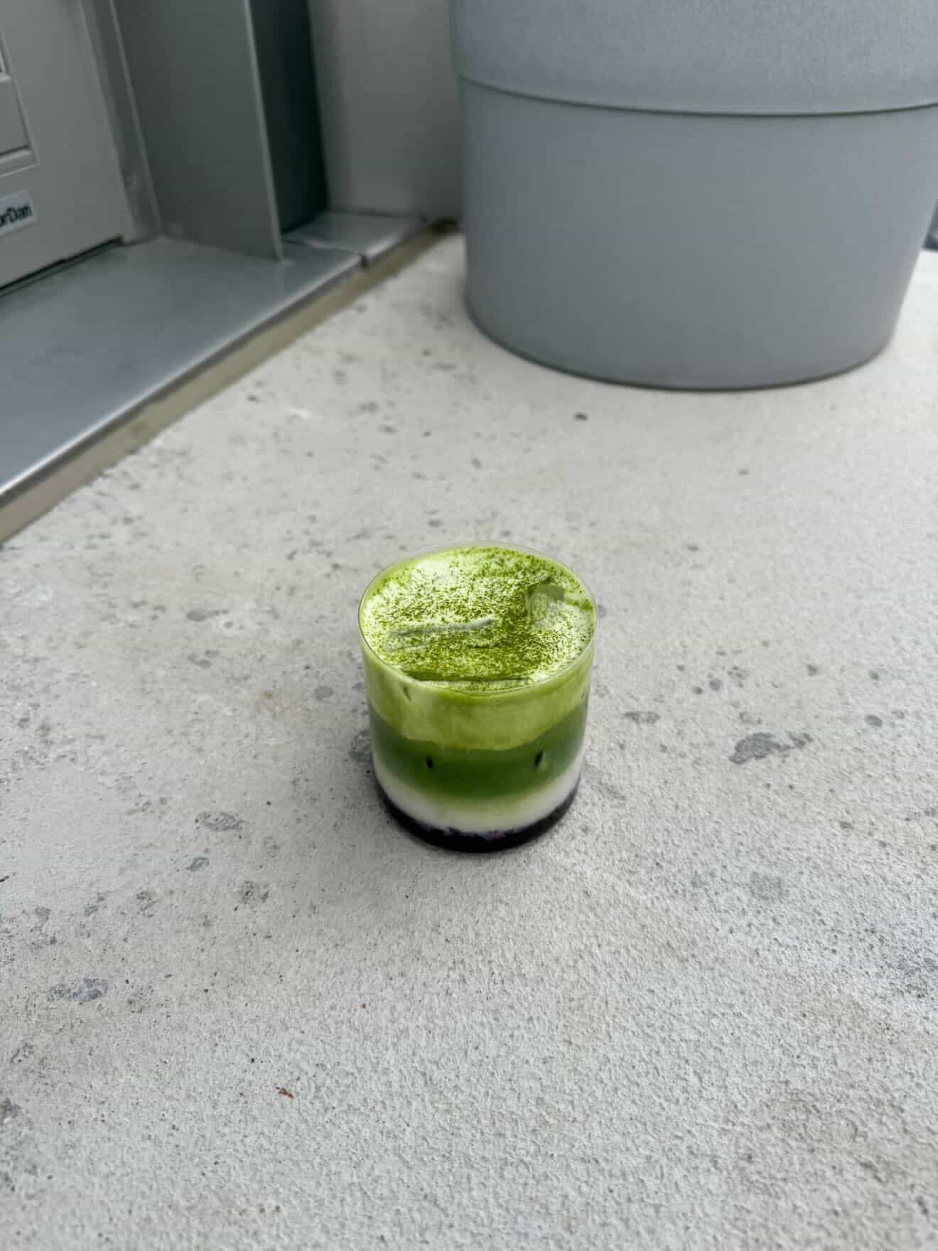 Iced Matcha with Cherry & Coconut Cold Foam