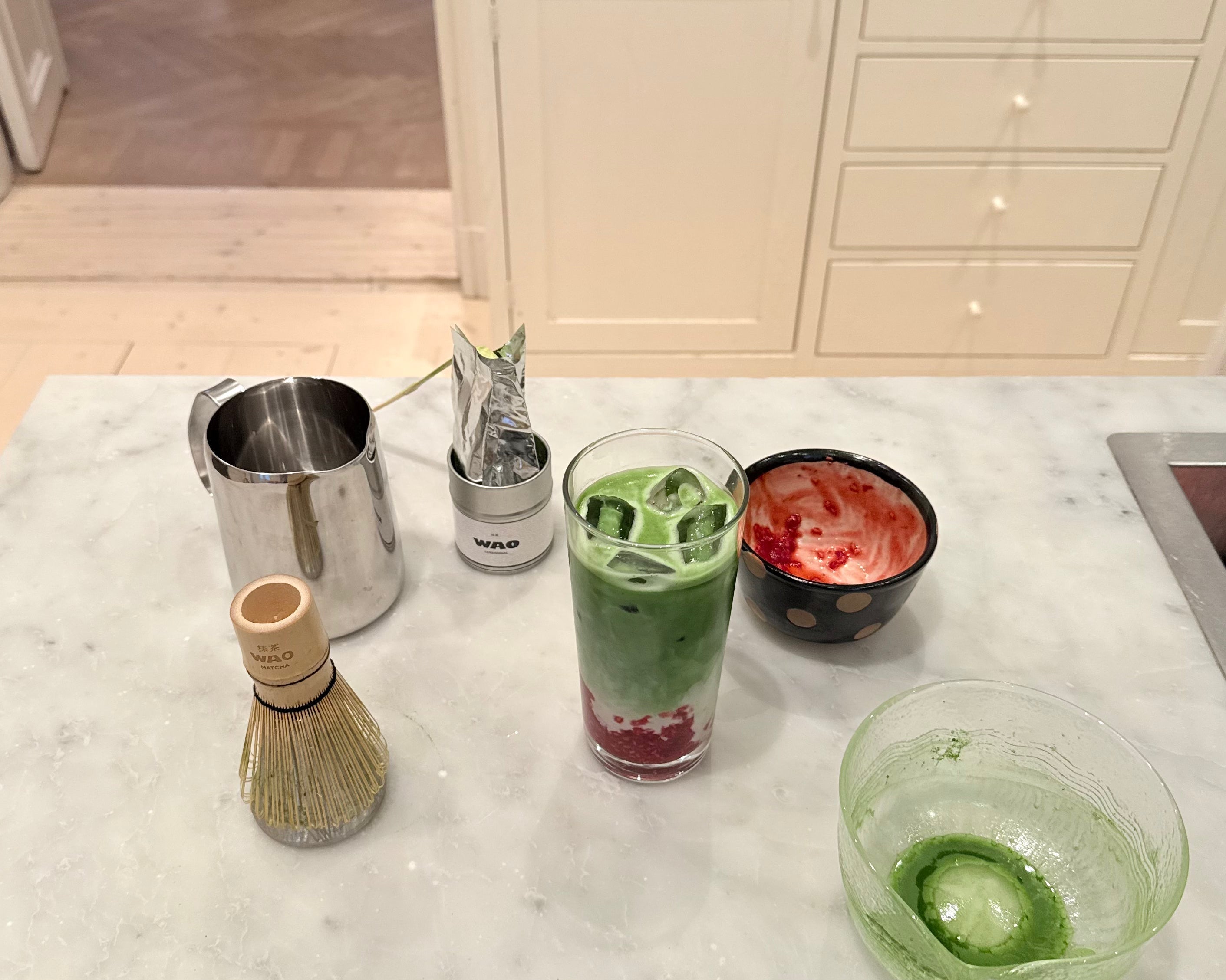 A simple Strawberry matcha