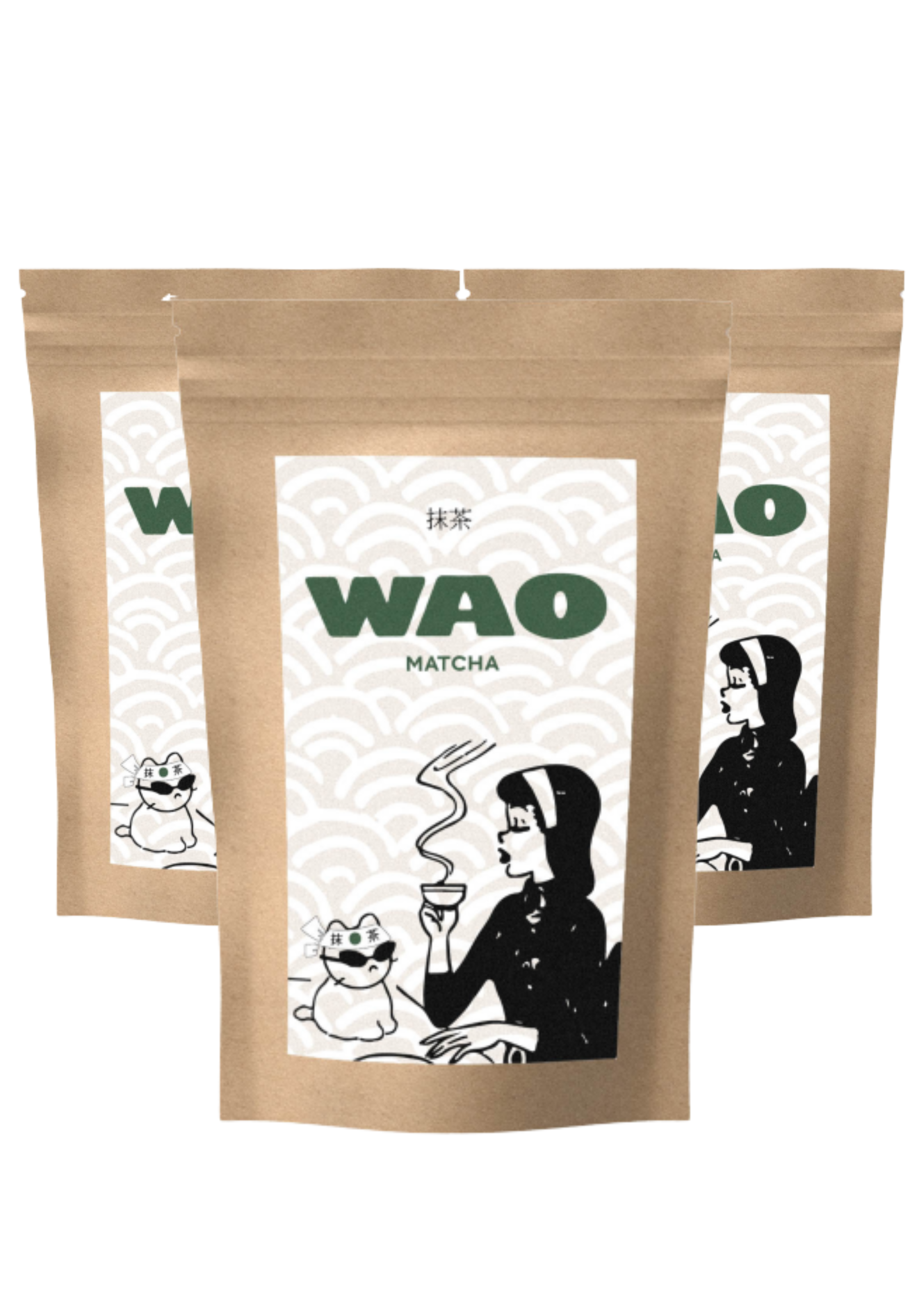 3-pack WAO Matcha 50 gram